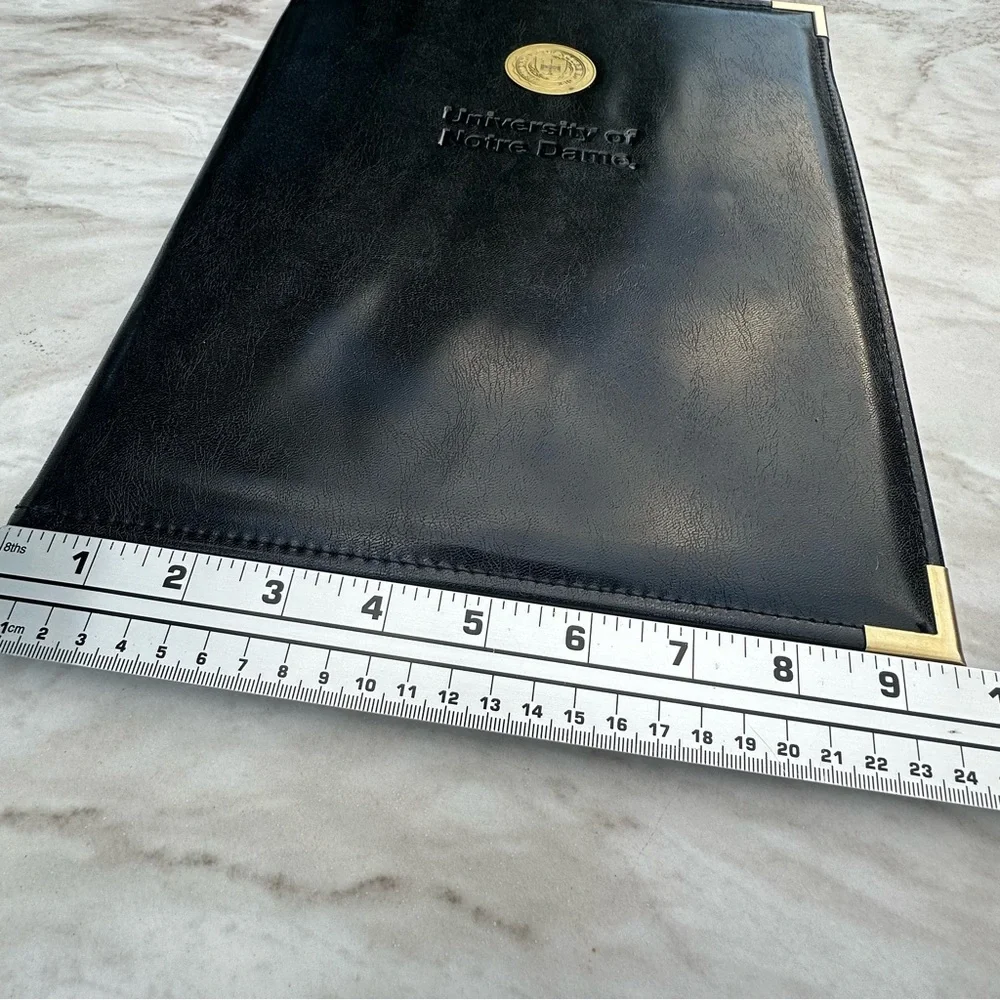 University of‎ Notre Dame Black Faux Leather Medallion Portfolio Pad Pen Holder